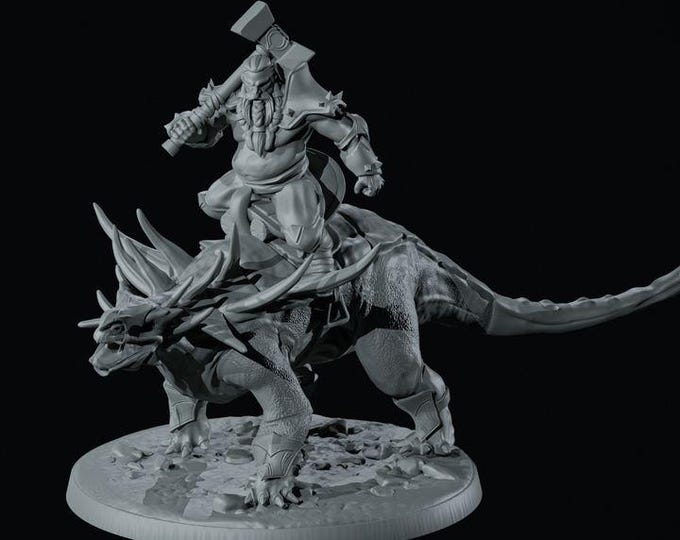 Animatrix Mount Dwarft Maze 32mm/28mm (DinoWorld) DnD 5E Gift | RPG Set | Fantasy Gaming RPG | Wargaming Gift | Tabletop Game Set