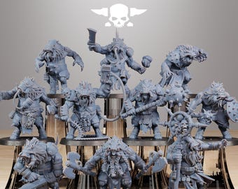 Corrupted Beasts 32 mm (StationForge) RPG-set | 3D-geprinte sciencefiction | Tafelspelset | Wargaming-cadeau | RPG-cadeaus | Sciencefiction-miniaturen