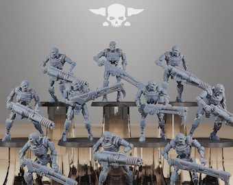 Astronet X1 Infanterie 32 mm (StationForge) RPG-set | 3D-geprinte sciencefiction | Tafelspelset | Wargaming-cadeau | RPG-cadeaus | Sciencefiction-miniaturen