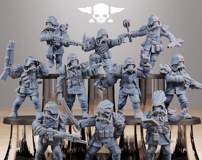 GrimGuard Xenarid Hunters 32mm/28mm (StationForge) RPG Set | 3D Print Scifi | Tabletop Game Set | Wargaming Gift | RPG Gifts