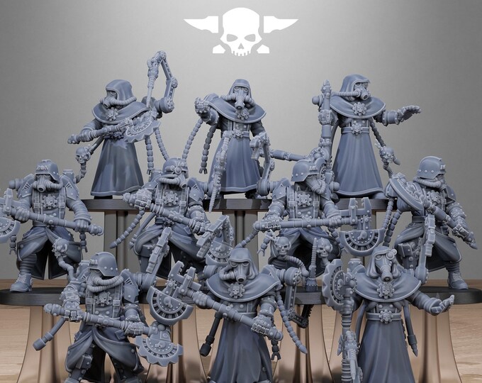 Grimguard Tech Engineers 32mm/28mm (stationforge) RPG Set | 3D Print Scifi | Tabletop Game Set | Wargaming Gift | RPG Gifts