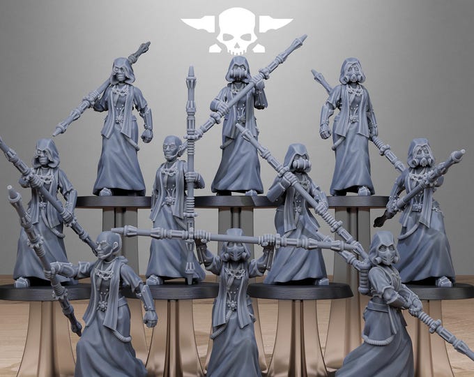 Scavenger Sister Priests 32mm/28mm (StationForge) RPG Set | 3D Print Scifi | Tabletop Game Set | Wargaming Gift | RPG Gifts