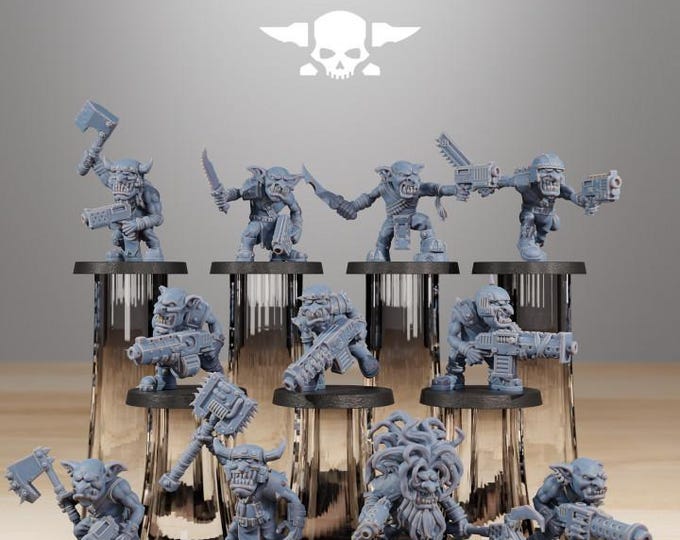 Gobs Infantry 32mm/28mm (StationForge) RPG Set | 3D Print Scifi | Tabletop Game Set | Wargaming Gift | RPG Gifts | Sci-Fi Miniatures