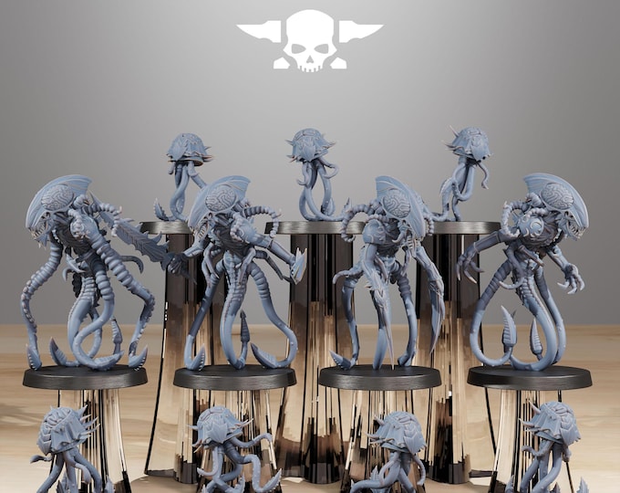 Xenarid Synaptrus 32mm/28mm (StationForge) RPG Set | 3D Print Scifi | Tabletop Game Set | Wargaming Gift | RPG Gifts | Sci-Fi Miniatures