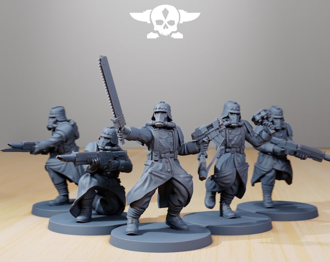 GrimGuard Trench Runners 32mm/28mm (StationForge) RPG Set | 3D Print Scifi | Tabletop Game Set | Wargaming Gift | RPG Gifts