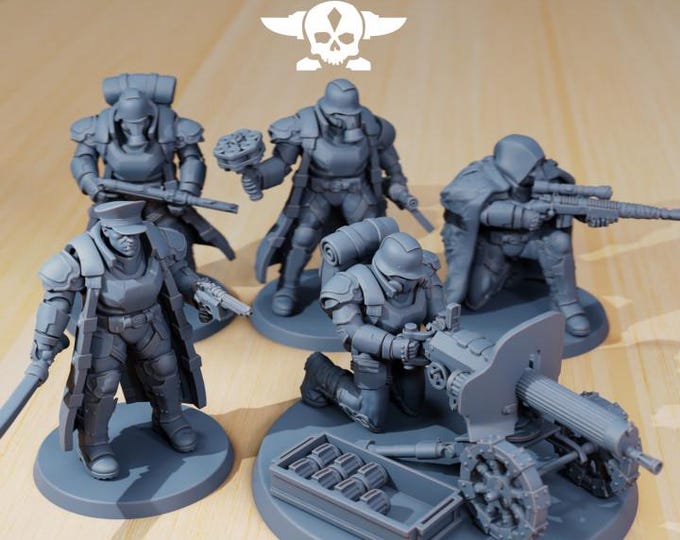 GrimGuard Delta Squad 32mm/28mm (StationForge) RPG Set | 3D Print Scifi | Tabletop Game Set | Wargaming Gift | RPG Gifts