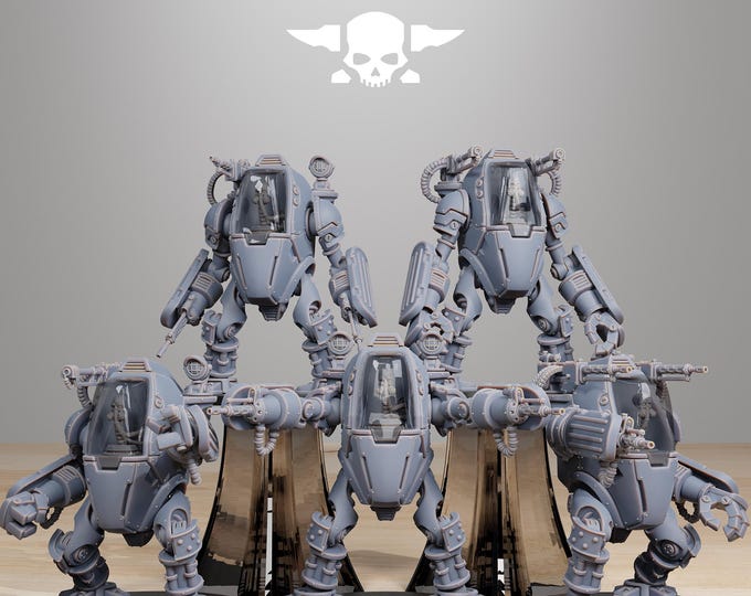 Scavenger Clankers 32mm/28mm (StationForge) RPG Set | 3D Print Scifi | Tabletop Game Set | Wargaming Gift | RPG Gifts | Sci-Fi Miniatures