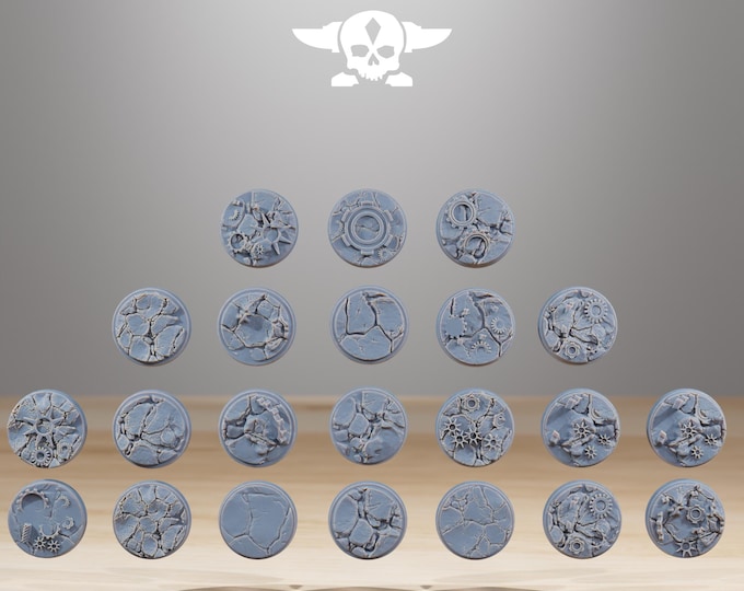 20 Deserted Bases 25mm  (StationForge) Miniature Bases | Bases RPG | Tabletop Gaming Gifts | Wargaming Gift | Wargamers | Giftful Hobby