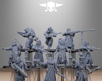 Infantería Scavenger Sanctum de 32 mm (StationForge) Set de juego de rol / Impresión 3D Ciencia ficción / Set de juego de mesa / Regalo para juegos de guerra / Miniaturas de ciencia ficción