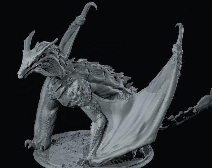 Wyvern Ankulosauria Dragon 32mm/28mm (DinoWorld) DnD 5E Gift | Fantasy Gaming RPG | Wargaming Gift | Tabletop Game Set | 3D Dragon Gift