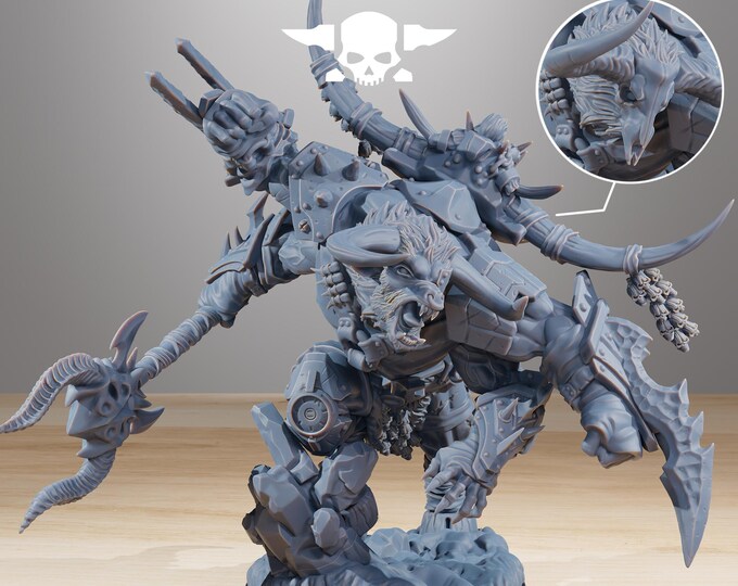 Corrupted Beast Leader Large 32mm/28mm (StationForge) RPG Set | 3D Print Scifi | Tabletop Game Set | Wargaming Gift | RPG Gifts