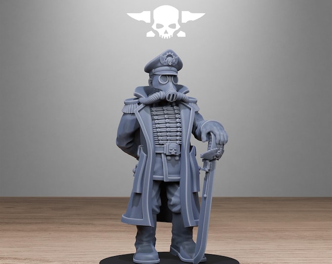 GrimGuard Officer 32mm/28mm (StationForge) RPG Set | 3D Print Scifi | Tabletop Game Set | Wargaming Gift | RPG Gifts  | Sci-Fi Miniatures
