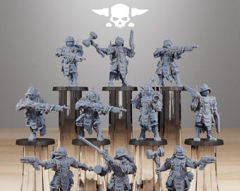 Frontliners Infanterie 32 mm (StationForge) RPG-Set | 3D-Druck Sci-Fi | Tabletop-Spielset | Geschenk für Tabletop-Spieler | RPG-Geschenke | Sci-Fi-Miniaturen