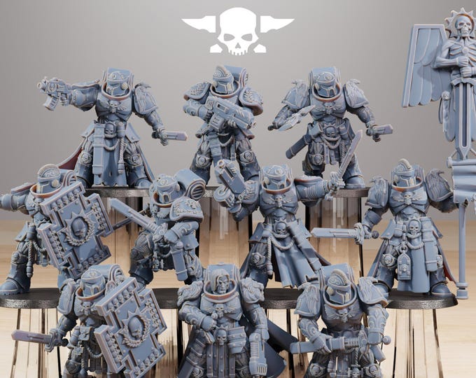 Socratis Guardmen 32mm/28mm (StationForge) RPG Set | 3D Print Scifi | Tabletop Game Set | Wargaming Gift | RPG Gifts | Sci-Fi Miniatures