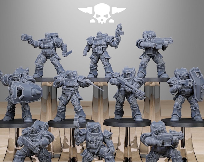 Socratis Light Reinforcement 32mm/28mm (StationForge) RPG Set | 3D Print Scifi | Tabletop Game Set | Wargaming Gift | RPG Gifts