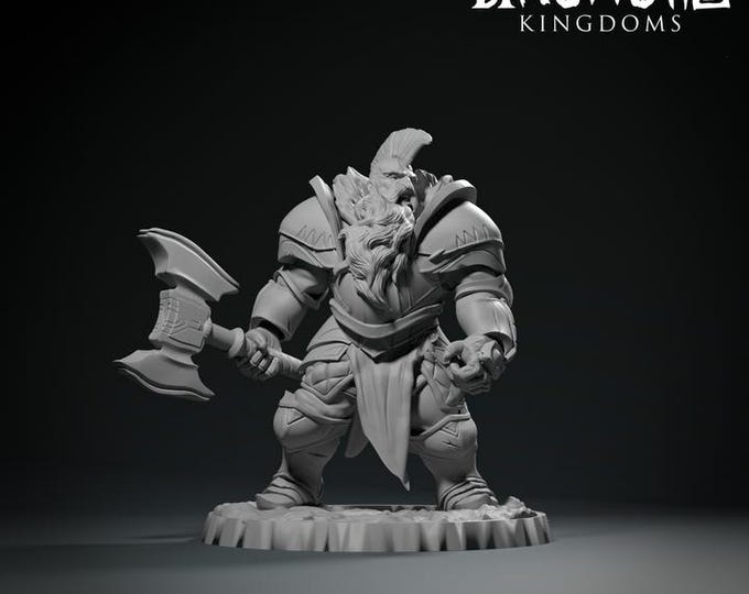 Dwarft Axe Master 2 32mm/28mm (DinoWorld) DnD 5E Gift | RPG Set | Fantasy Gaming RPG | Wargaming Gift | Tabletop Game Set