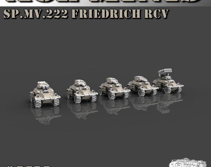 SP.MV.222 Friedrich RCV 8mm/6mm Mini Kit (ACEMinis) Tabletop Tank | rpg Set | Scifi Wargaming | Gift for Wargamers | Miniature 3D Prints
