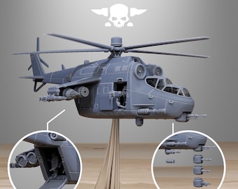 Helicóptero GrimGuard de 32 mm (StationForge) / Set de juego de rol / Impresión 3D de ciencia ficción / Set de juego de mesa / Regalo para juegos de guerra / Regalos para juegos de rol / Miniaturas de ciencia ficción