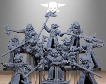 Tarion Priests 32mm (StationForge) RPG Set | 3D Print Scifi | Tabletop Game Set | Wargaming Gift | RPG Gifts | Sci-Fi Miniatures