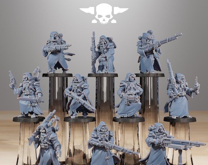 Scavenger Hunters 32mm/28mm (StationForge) RPG Set | 3D Print Scifi | Tabletop Game Set | Wargaming Gift | RPG Gifts | Sci-Fi Miniatures