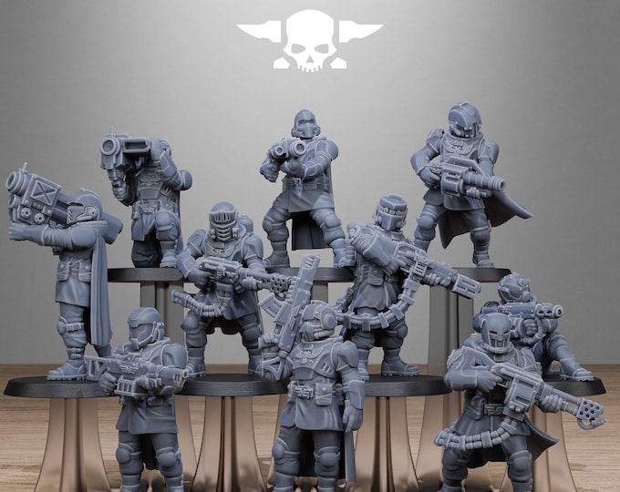 Vaskar Patrol 32mm/28mm (StationForge) RPG Set | 3D Print Scifi | Tabletop Game Set | Wargaming Gift | RPG Gifts | Sci-Fi Miniatures