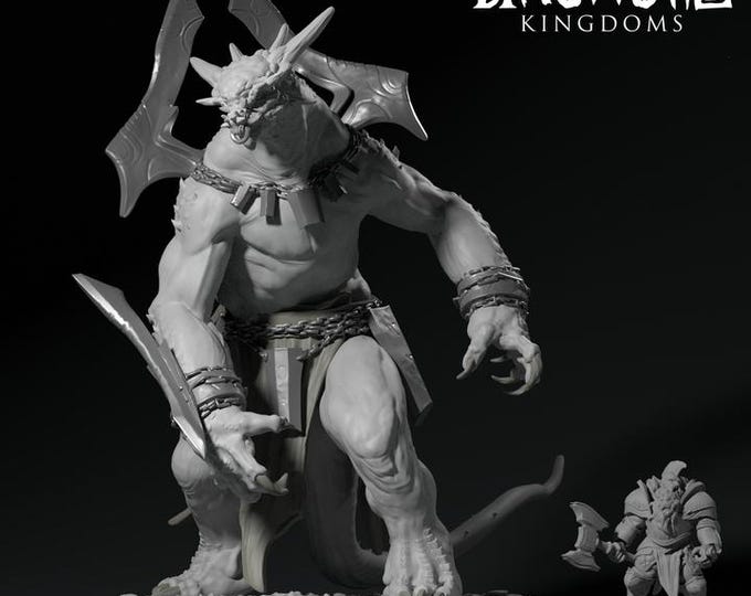 Ankylosaurio Demigod 32mm/28mm (DinoWorld) DnD 5E Gift | Fantasy Gaming RPG | Wargaming Gift | Tabletop Game Set | Monster 3D Printed
