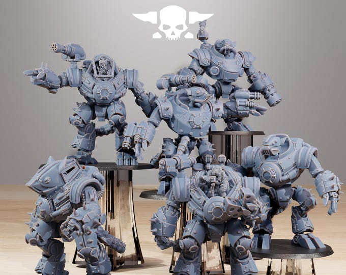 Raticus Clankers 32mm/28mm (StationForge) RPG Set | 3D Print Scifi | Tabletop Game Set | Wargaming Gift | RPG Gifts | Sci-Fi Miniatures
