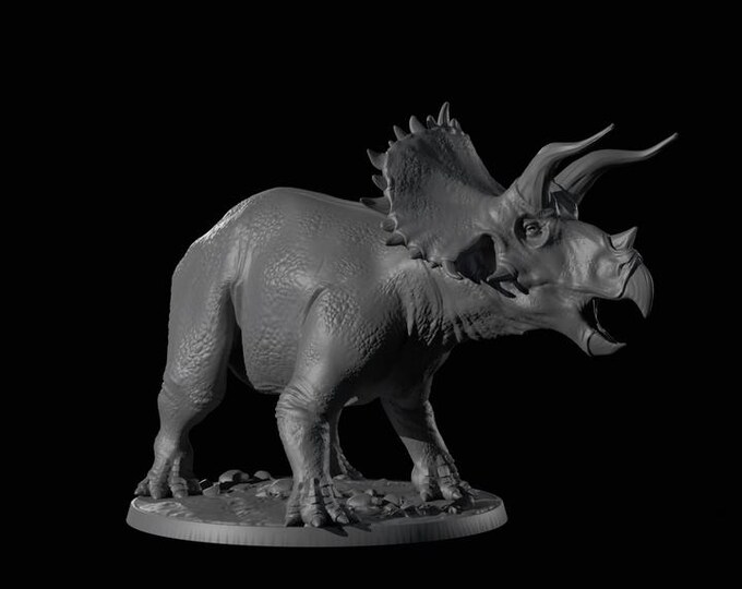 Triceratops 32mm/28mm (DinoWorld) Fantasy Gaming RPG | Wargaming Gift | Tabletop Game Set | 3D Printed Dinosaurs