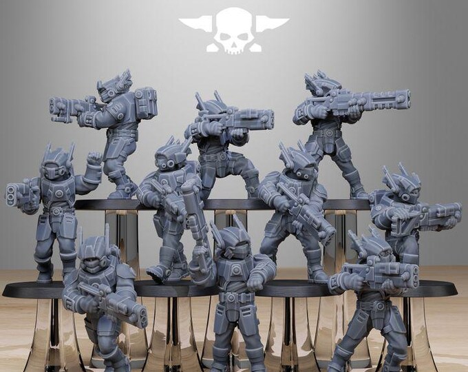 Tarion Assault Squad 32mm/28mm (StationForge) RPG Set | 3D Print Scifi | Tabletop Game Set | Wargaming Gift | RPG Gifts | Sci-Fi Miniatures