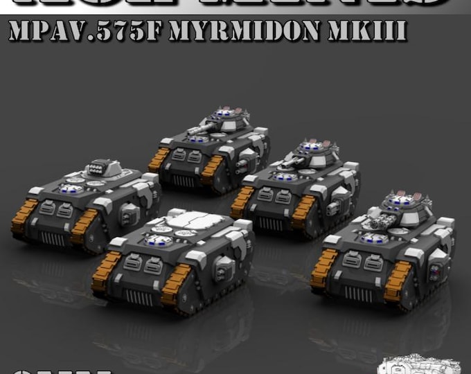 MPAV 575f Myrmidon MkIII Kit 8mm/6mm (ACEMinis) Tabletop Tank | rpg Set | Scifi Wargaming | Gift for Wargamers | Miniature 3D Prints