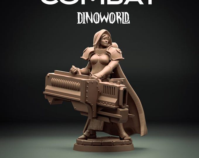 Capitan Nyra Blaze 32mm/28mm (DinoWorld) Dinosaur Miniatures | RPG Set | Scifi 3D Print | Wargaming Gift | Tabletop Game Set