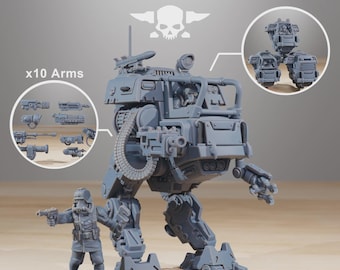 GrimGuard Walker Mk1 32 mm (StationForge) Rollenspielset | 3D-Druck-Sci-Fi | Tabletop-Spielset | Geschenk für Tabletop-Spieler | Rollenspielgeschenke | Sci-Fi-Miniaturen