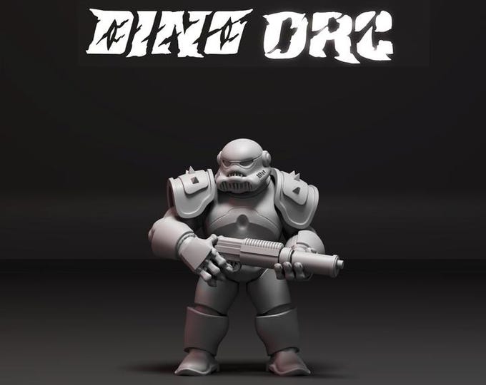 Orc Trooper 32mm/28mm (DinoWorld) Dinosaur Miniatures | RPG Set | Scifi 3D Print | Wargaming Gift | Tabletop Game Set