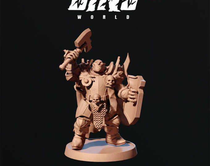 Orc Warrior axe Shield 32mm/28mm (DinoWorld) DnD 5E Gift | RPG Set | Fantasy Gaming RPG | Wargaming Gift | Tabletop Game Set