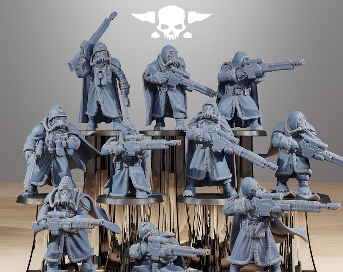 GrimGuard Frostwatch Marksmen 32mm/28mm (StationForge) RPG Set | 3D Print Scifi | Tabletop Game Set | Wargaming Gift | RPG Gifts