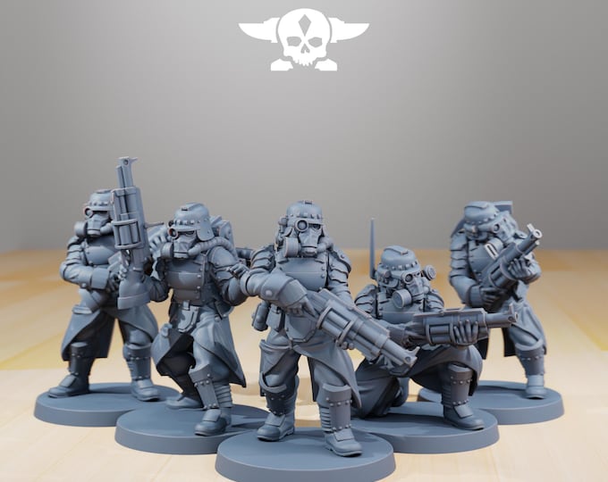 GrimGuard Tinkers 32mm/28mm (StationForge) RPG Set | 3D Print Scifi | Tabletop Game Set | Wargaming Gift | RPG Gifts  | Sci-Fi Miniatures
