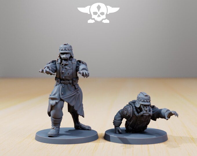 GrimGuard Zombiefied 32mm/28mm (StationForge) RPG Set | 3D Print Scifi | Tabletop Game Set | Wargaming Gift | RPG Gifts  | Sci-Fi Miniatures