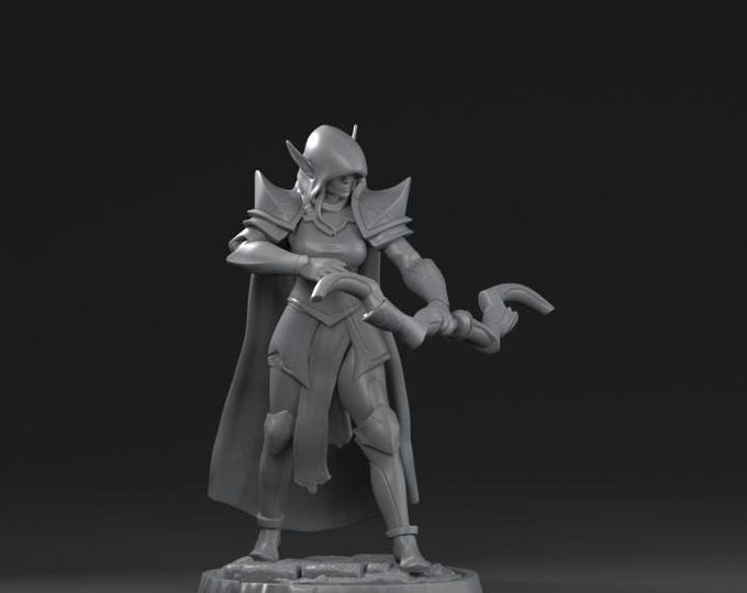 Commander Elf Women 32mm/28mm (DinoWorld) DnD 5E Gift | RPG Set | Fantasy Gaming RPG | Wargaming Gift | Tabletop Game Set