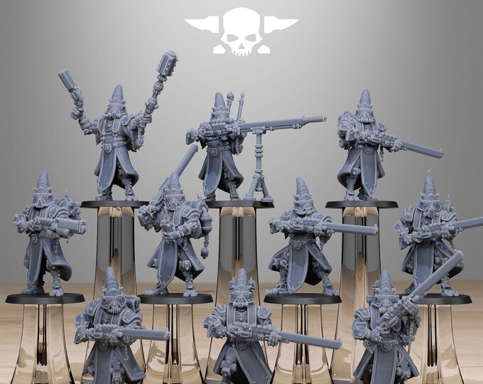 Scavenger Hooded Cultists 32mm/28mm (StationForge) RPG Set | 3D Print Scifi | Tabletop Game Set | Wargaming Gift | RPG Gifts