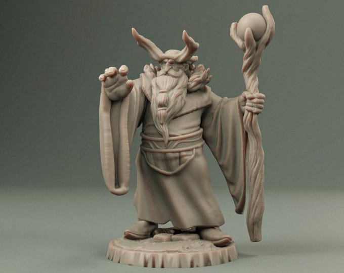 Dwarft Druid 32mm/28mm (DinoWorld) DnD 5E Gift | RPG Set | Fantasy Gaming RPG | Wargaming Gift | Tabletop Game Set