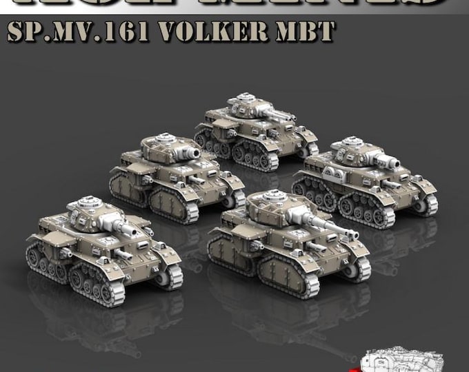 SP.MV.161 Volker MBT Kit 8mm/6mm (ACEMinis) Tabletop Tank | rpg Set | Scifi Wargaming | Gift for Wargamers | Miniature 3D Prints