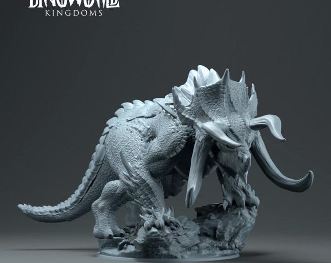 Dragon Ceratops Kaiju 32mm/28mm (DinoWorld) DnD 5E Gift | Fantasy Gaming RPG | Wargaming Gift | Tabletop Game Set | Monster 3D Printed
