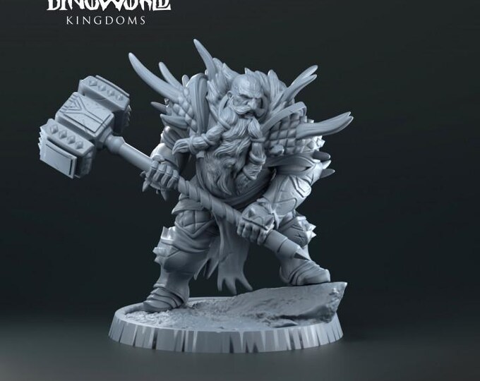 Dwarf Paladin 32mm/28mm (DinoWorld) DnD 5E Gift | RPG Set | Fantasy Gaming RPG | Wargaming Gift | Tabletop Game Set