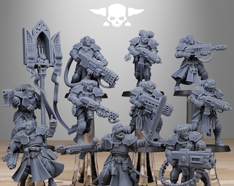 Vodalites Brotherhood 32mm (StationForge) RPG Set | 3D Print Scifi | Tabletop Game Set | Wargaming Gift | RPG Gifts | Sci-Fi Miniatures