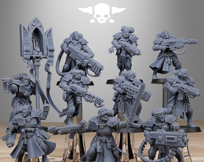 Vodalites Brotherhood 32mm/28mm (StationForge) RPG Set | 3D Print Scifi | Tabletop Game Set | Wargaming Gift | RPG Gifts | Sci-Fi Miniatures