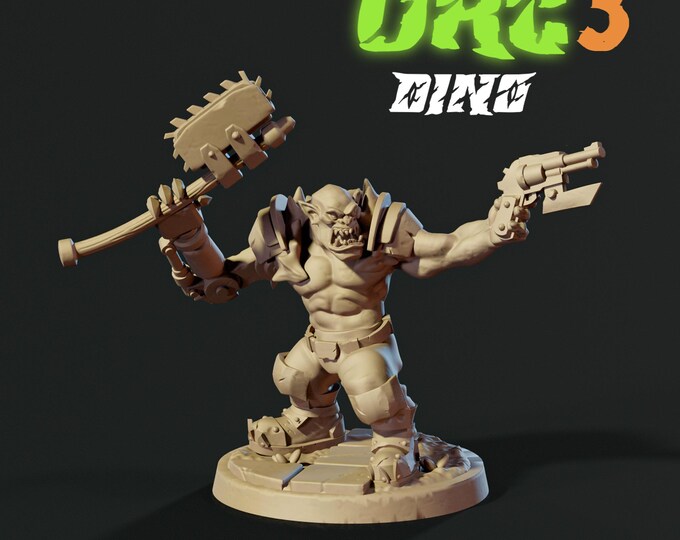 Orc Pistol/Melee 32mm/28mm (DinoWorld) Dinosaur Miniatures | RPG Set | Scifi 3D Print | Wargaming Gift | Tabletop Game Set