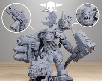 Orkaz Blackskull 32 mm (Stationforge) Rollenspielset | 3D-Druck-Sci-Fi | Tabletop-Spielset | Geschenk für Tabletop-Spieler | Rollenspielgeschenke | Sci-Fi-Miniaturen