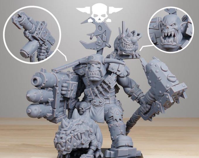 Orkaz blackskull 32mm/28mm (stationforge) RPG Set | 3D Print Scifi | Tabletop Game Set | Wargaming Gift | RPG Gifts | Sci-Fi Miniatures