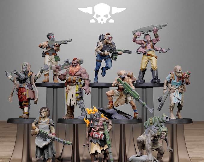 Corrupted Guard Abhumans 32mm/28mm (stationforge) RPG Set | 3D Print Scifi | Tabletop Game Set | Wargaming Gift | RPG Gifts