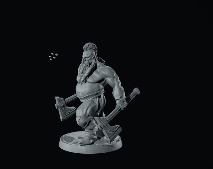 Dwarft Axe Master 32mm/28mm (DinoWorld) DnD 5E Gift | RPG Set | Fantasy Gaming RPG | Wargaming Gift | Tabletop Game Set